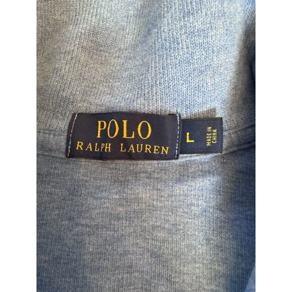 Polo Ralph Lauren Light Blue Mens 1/4 Zip Pull Over Sweater Size Large - Picture 9 of 14